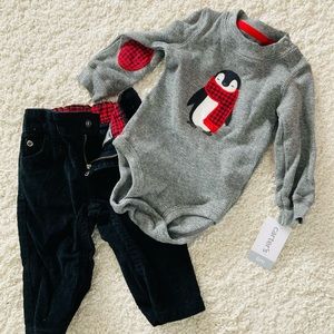 Carter’s 6mo Penguin Buffalo Corduroys